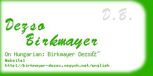 dezso birkmayer business card